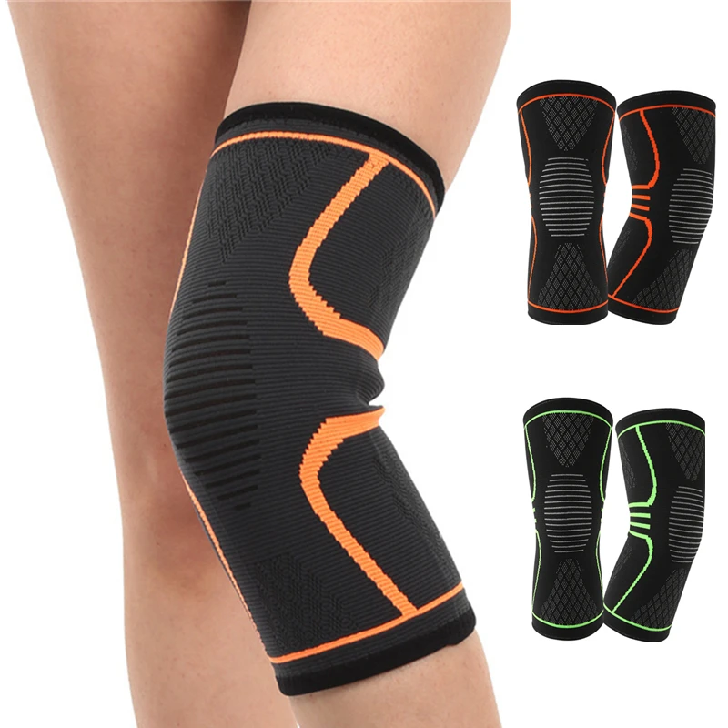 

Наколенники мужские, 1 пара, эластичные компрессионные нейлоновые суппорты на колени для занятий спортом, баскетболом, волейболом