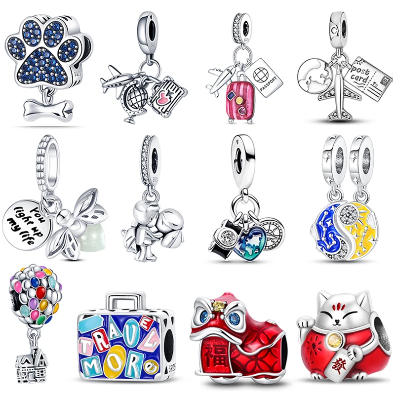 

Charms 925 Fit Pandora оригинальные браслеты благоприятный счастливый кот светлый 925 серебряных чар бусины ювелирные изделия