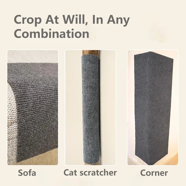 Anti Cat Scratch Sofa DIY Cats Scratch Board Sofa Protection Paws Sharpen Trimmable Self-adhesive Carpet Cats Scratch Board 3