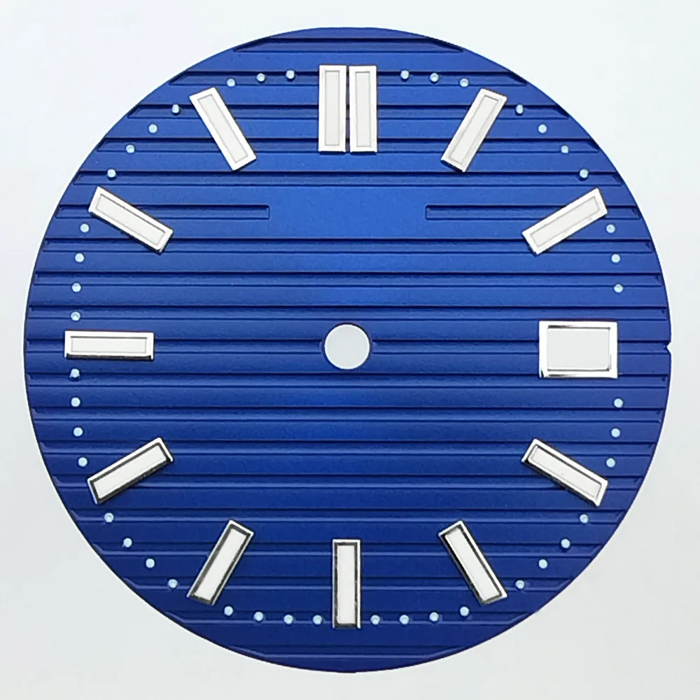 Premium 29.7mm Mechanical Watch Dial with C3 Green Night Light - Customizable Watch Faces in Black, White, Blue, and Brown