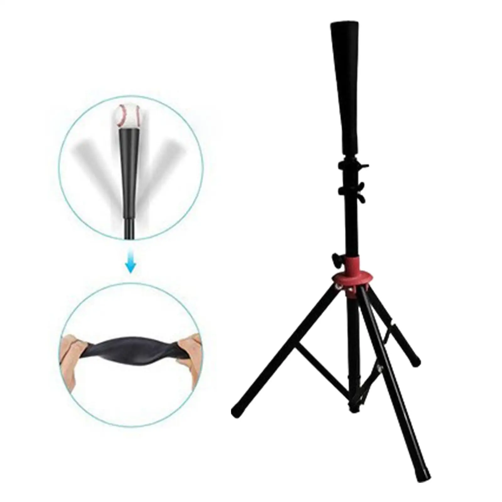 Baseball Batting Tee Practical Tee Tripod Stand Hitting Tee Stand for Sports Lovers Indoor Women Men Travel Pitching Balls