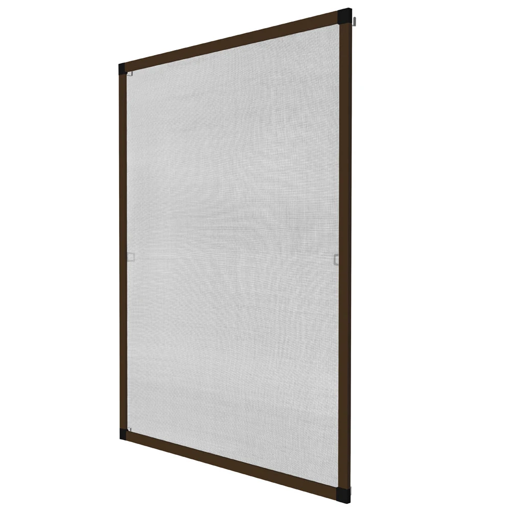 Tectake Mosquitera para el marco de la ventana 100 x 120 marrón tela mosquitera con marco de aluminio, mosquitero translúcido para cortar a medida, mosquitera transpirable para casa, bastidor anti
