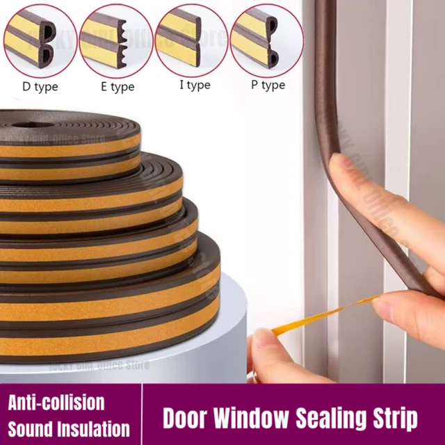 Multi-shapes 6M Soundproof Foam Window Sealing Strip Door Weather Stripping  Self-Adhesive Door/Window Frame