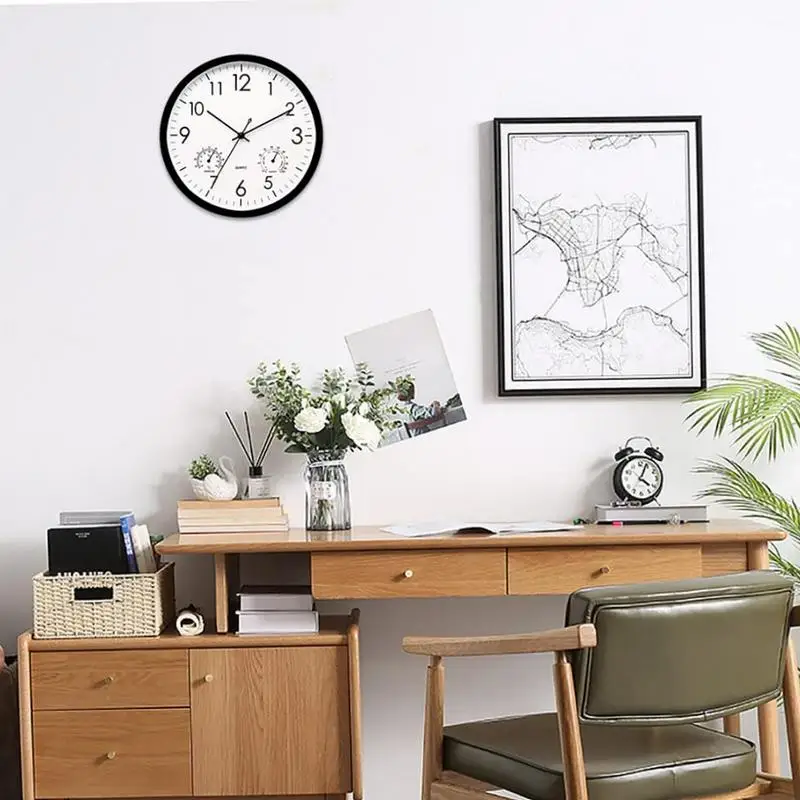 

Waterproof Outdoor Clock with Temperature and Humidity 12in Elegant Retro Patio Clocks Weatherproof for Indoors and Outdoors