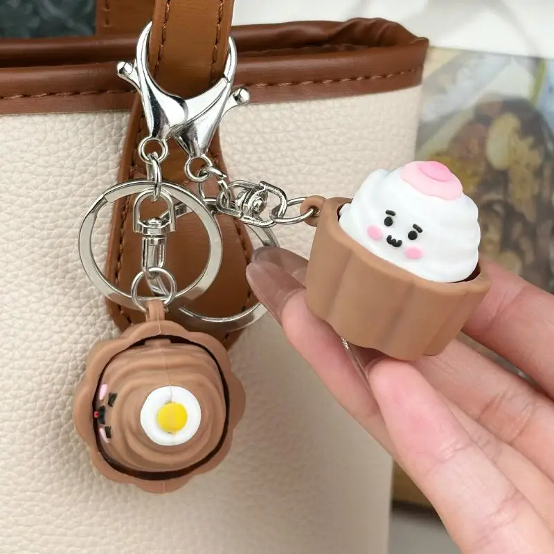 1/2 Stück Mini-Kuchen-Knopf Stressabbau-Spielzeug Dekompressions-Lebensmittel-Clicker Schlüsselanhänger Rucksack-Anhänger Kreatives Geschenk – Detail 5