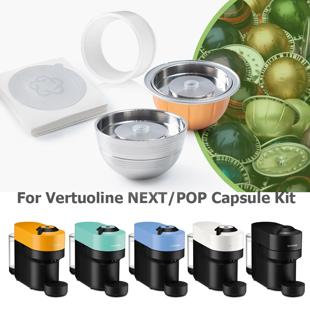 Filtro A Capsula Ricaricabile In Acciaio Inossidabile Per Nespresso Vertuo Next Pop Vertuoline Coffee Maker Cialde Di Caffè In Alluminio Riutilizzabil