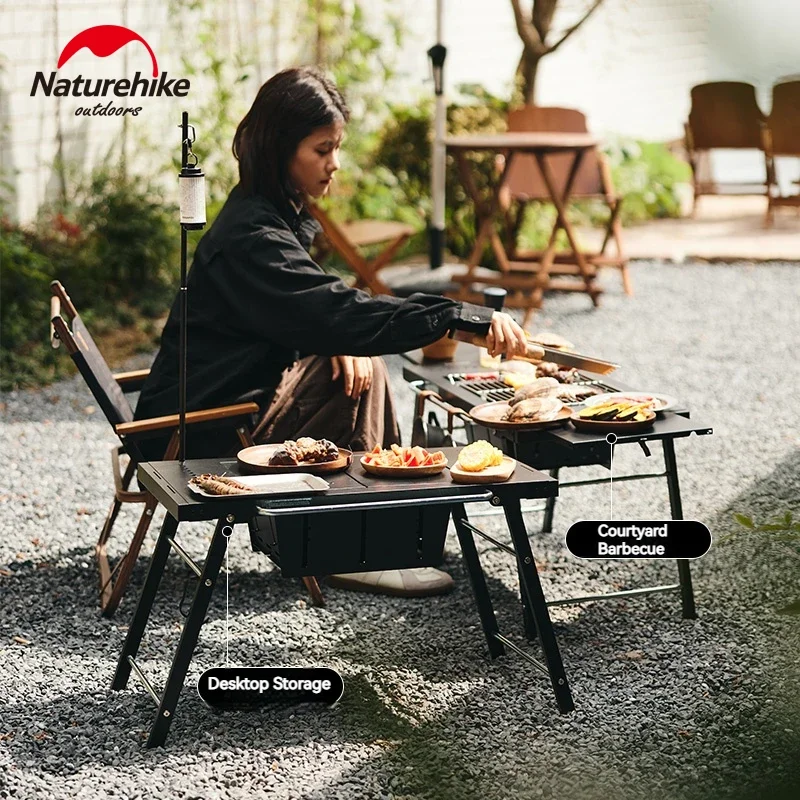 Naturehike IGT Grill Stove Table Firewood Barbecue Desktop Camping Table Outdoor Picnic Cookware Supplies Lightweight Folding