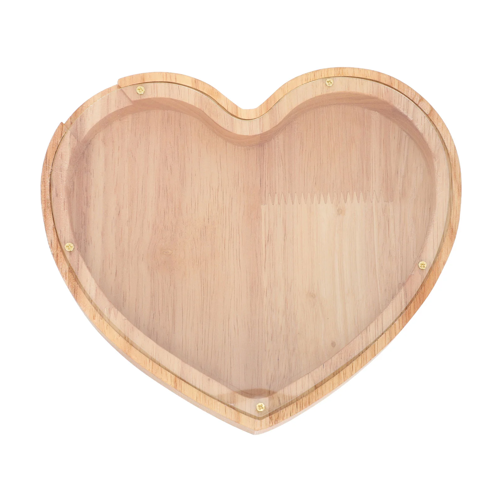

Household Love Piggy Bank Travel Ornaments Money Storage Jar Wooden Heart Shaped Coin