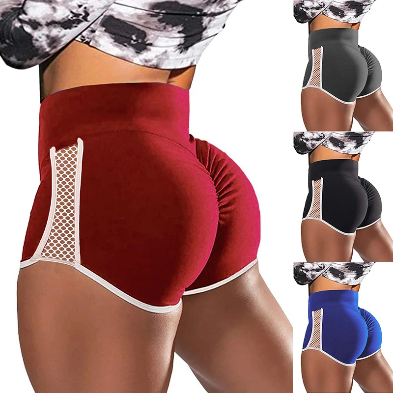

Summer Sport Shorts Women High Waist Yoga Pants Breathable Running Fitness Pant Popular Hip Lift Shorts Solid Color Bottoms