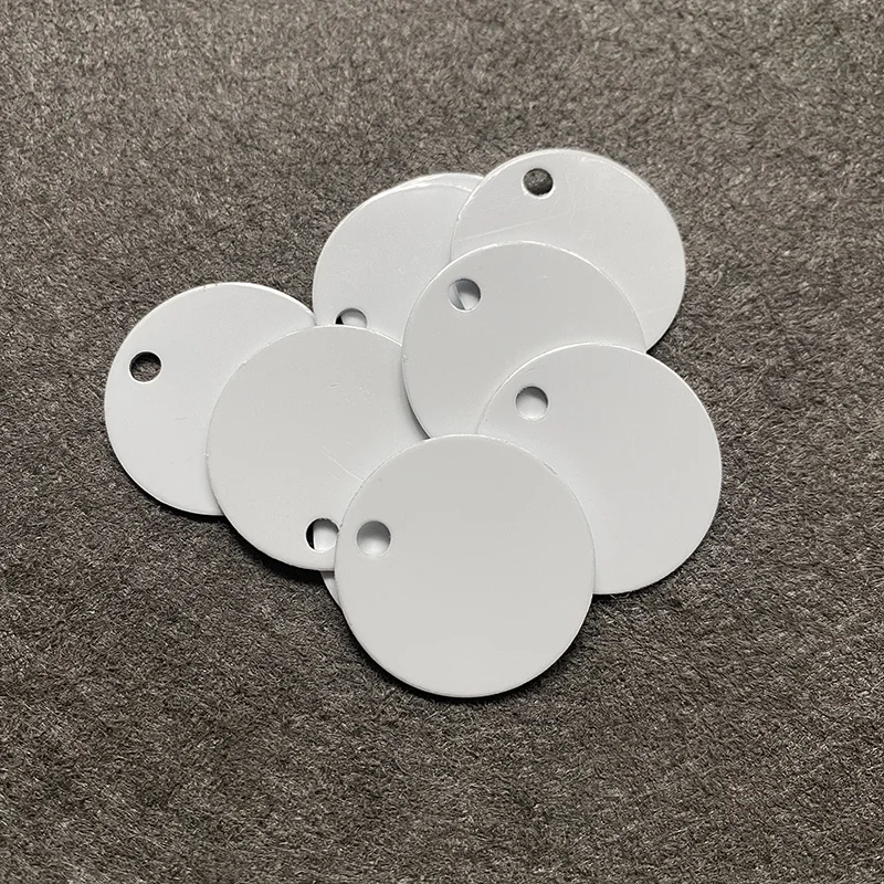 30mm Aluminum Round Shape Pet Tag DIY Sublimation Blank Dog Cat Name Tags Plate Pendant Accessories Both Sides White