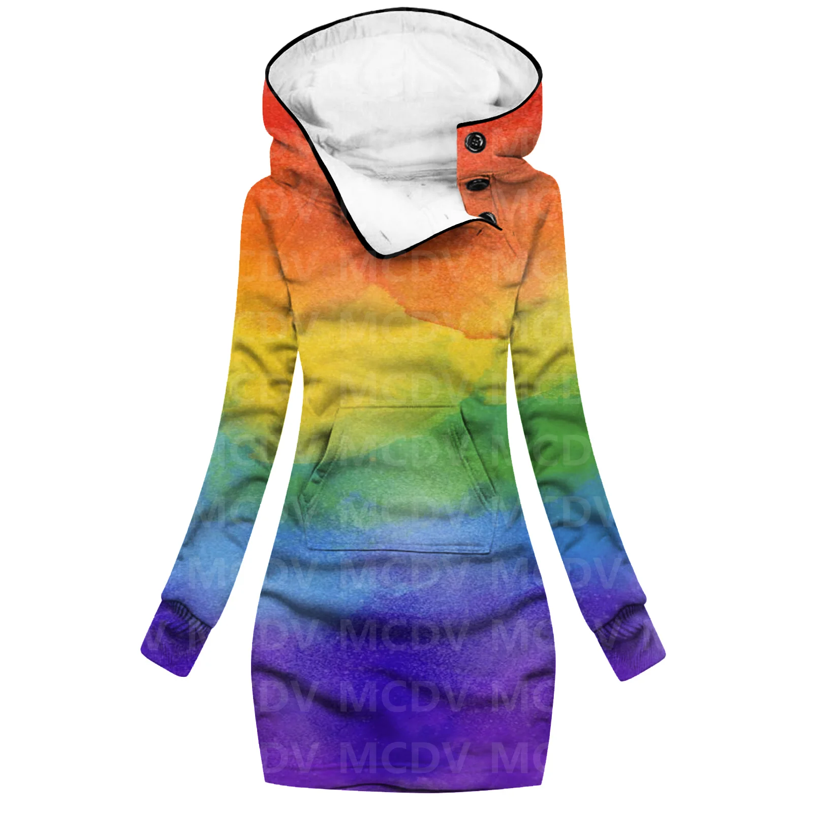 Gradient Art 3D Printed Hoodie Dress Novelty Hoodies Women Casual Long Sleeve Hooded Pullover Tracksuit 01