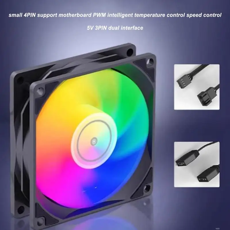 DC12V PC Cooling Fan RGB 9 Leaves Design Computer Case Fan 5v3 pin 4pin Computer Case Air Cooling Argb Technology Efficient Heat