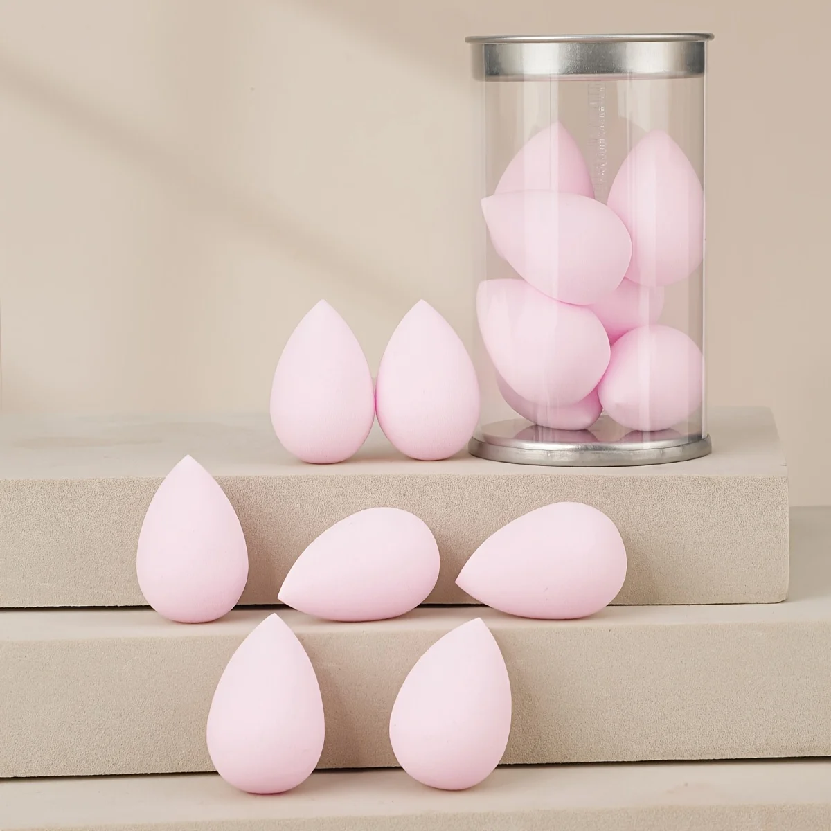 7Pcs Mini Makeup Sponge Set-Egg Shape for Foundation/Concealer/Powder | Travel-Size Wet&Dry Blenders, Hypoallergenic Latex-Free