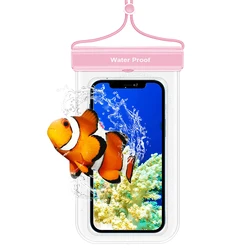 HD Clear Waterproof Phone Pouch - 30m Submersible Case Cover (Pink)
