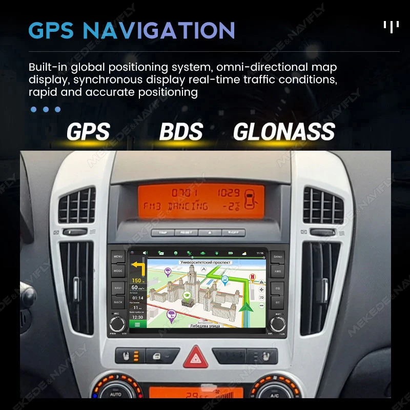 Pantalla Multimedia Inalámbrica de 7 Pulgadas con CarPlay y Android Auto para KIA Ceed 2007-2009, Radio de Coche con Android 15, Sistema Inteligente con GPS 5