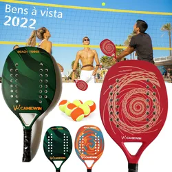 2022 Kaiwei CAMEWIN professional beach tennis racket carbon fiber EVA stretch beach racket with beach ball