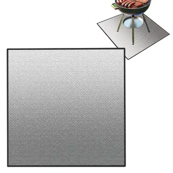 39inch Square Camping Fireproof Grill Mat Fire Resistant BBQ Insulation Pad Fire Pit Anti Flame Padding Camping Stove Supplies
