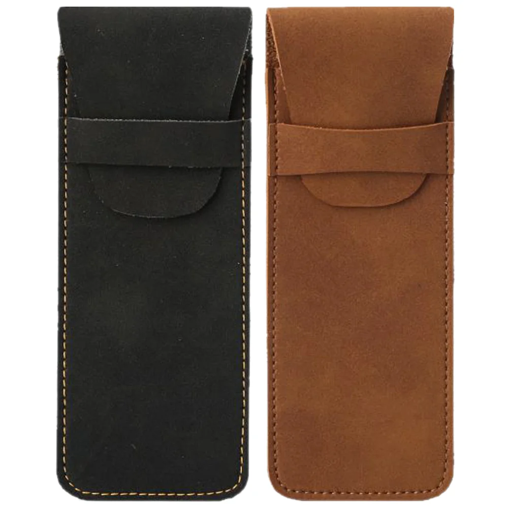 

2 Pcs Pencil Case Ballpoint Pens Sleeve Pouch Pu Bags For Packaging Fountain