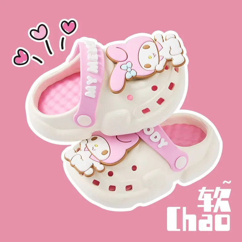 Women Cute Slides Summer Outdoor Sandals Non Slip Cloud Kuromi Cinnamoroll Hole Shoes Fashion Design Hello Kitty Slippers 4