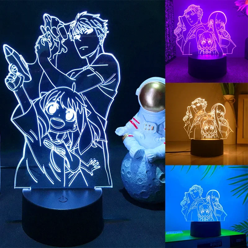 Spy X Family 3D Led Night Light Per Bambini Camera Da Letto Decorazione Illuminazione Led Light Anya Forger Yor Forger 3D Night Lamp Room Decor