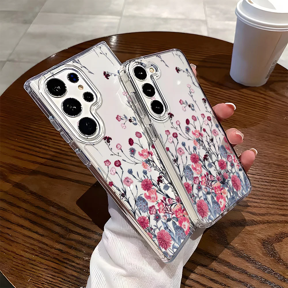 Shockproof Transparent Floral Soft Silicon Phone Case