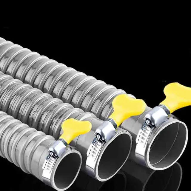 ท่อระบายน้ำแบบหนาสำหรับสวนในบ้าน, ท่อพีวีซีเกลียวสีเทา, ท่อระบายน้ำ, เส้นผ่านศูนย์กลางภายใน 32 มม., 40 มม., 50 มม., 1 เมตร 1