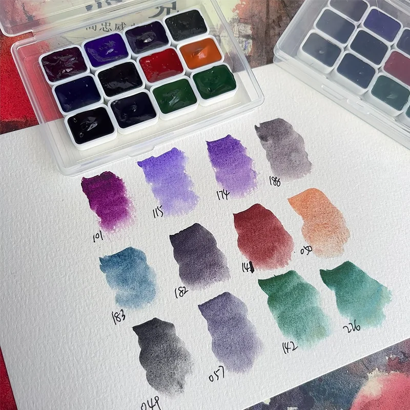 Daniel Smith Granulating Watercolor Set-12x1ml Sedimentary Tubes in Travel-Friendly Case for Outdoor & Studio Art Supplies