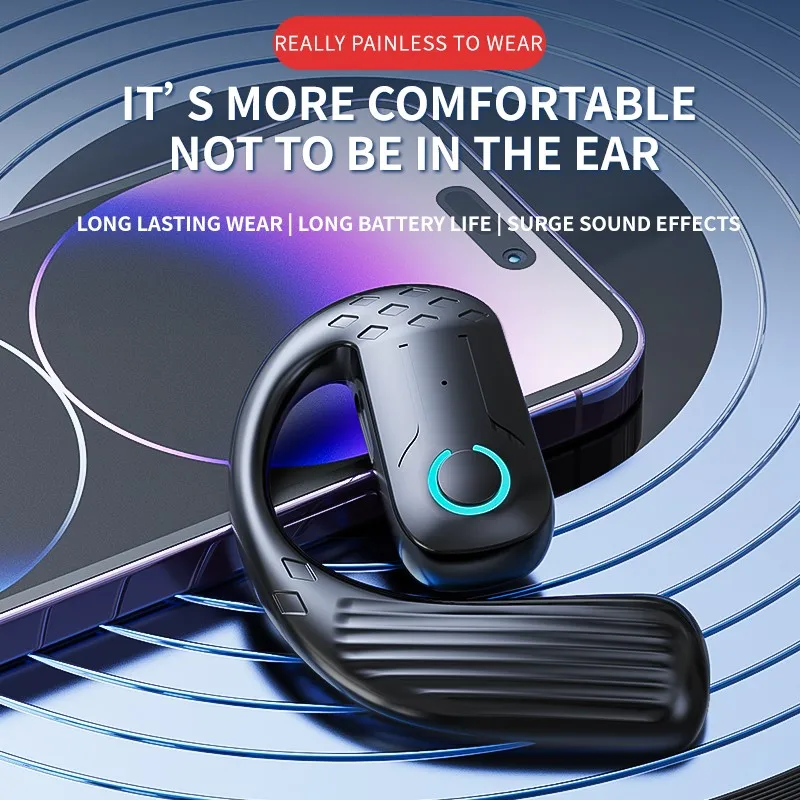 Bluetooth 5.4 Rotatable Wireless Earphones with Mic for Sport, Business, and Music