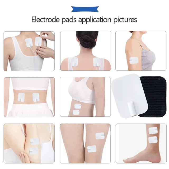 10/20P 4x6cm Reusable Electrode Gel Patch TENS Silicone Acupuncture EMS Pad For Physiotherapy Therapy Body Massager Replacement 6