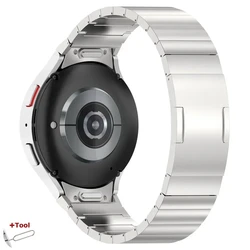 Titanium No Gaps Link Bracelet - Quick Fit Band Strap - Galaxy Watch FE (Silver)