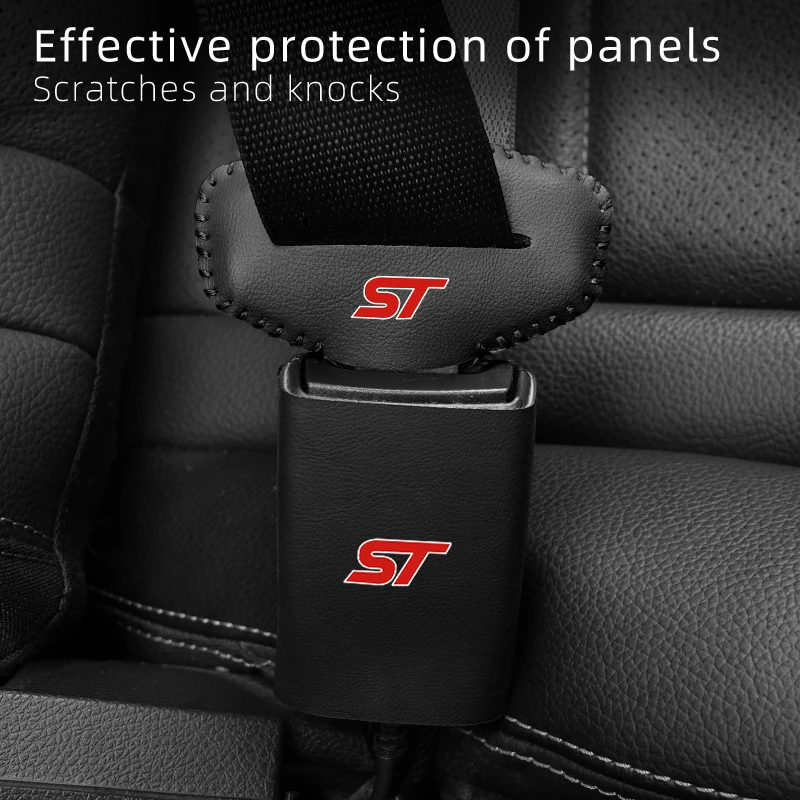 Car Seat Belt Clip Protector Seatbelt Buckle Lock Cover For Ford ST Racing Performance Focus Mk2 Mk3 Fiesta Ranger