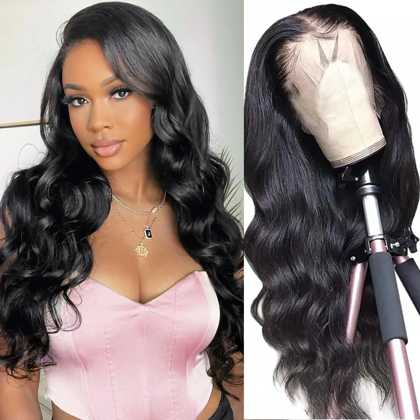 

Body Wave Lace Front Wigs Human Hair Pre Plucked 13x4 HD Lace Frontal Wigs Human Hair 180% Density Lace Front Wig with Baby Hair