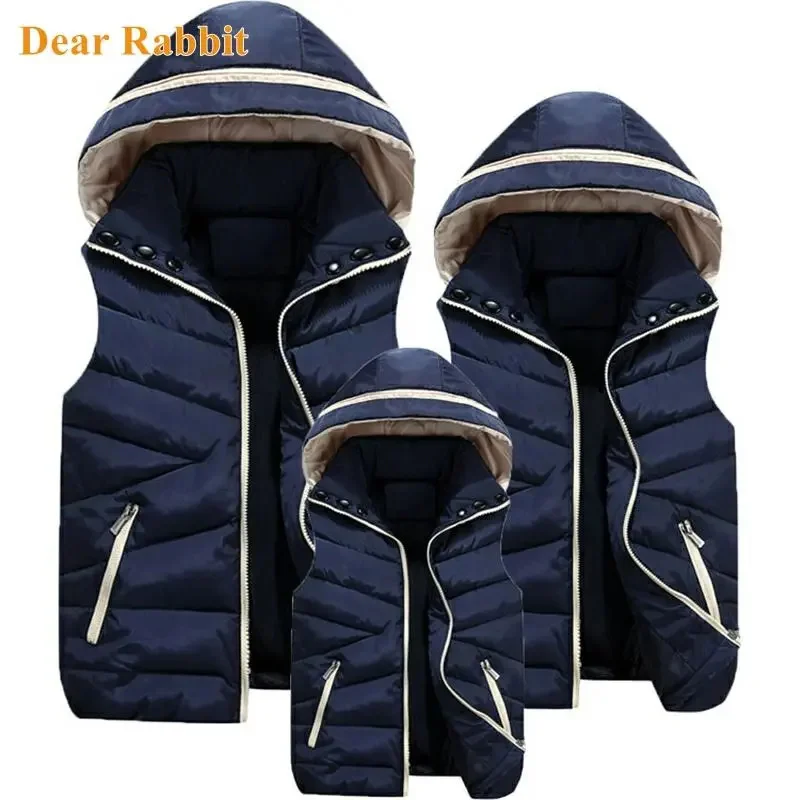 

Parent-Child Matching Outfits Hooded Child Waistcoat Cotton Baby Girls Boys Vest Kids Jacket Children Outerwear For 100-180cm