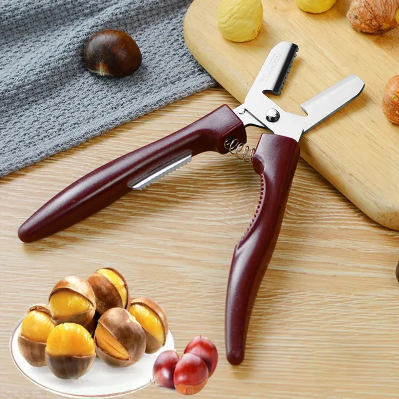 

Chestnut Cutter Nut Cracker Tool Stainless Steel Chestnut Clip Convenient Chestnut Peeler For Kitchen Scissors Chestnut Pliers
