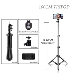 Adjustable 200cm Photography Tripod Light Stand with 1/4 Screw Head for Photo Studio and Ring Light (100cm kit)