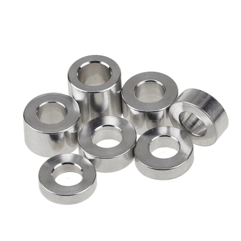M3 M4 M5 M6 M8 M10 Aluminum bushing washer gasket round CNC no thread standoff spacer thickness 2mm to 30mm washer gasket set washer gasket aluminum washers