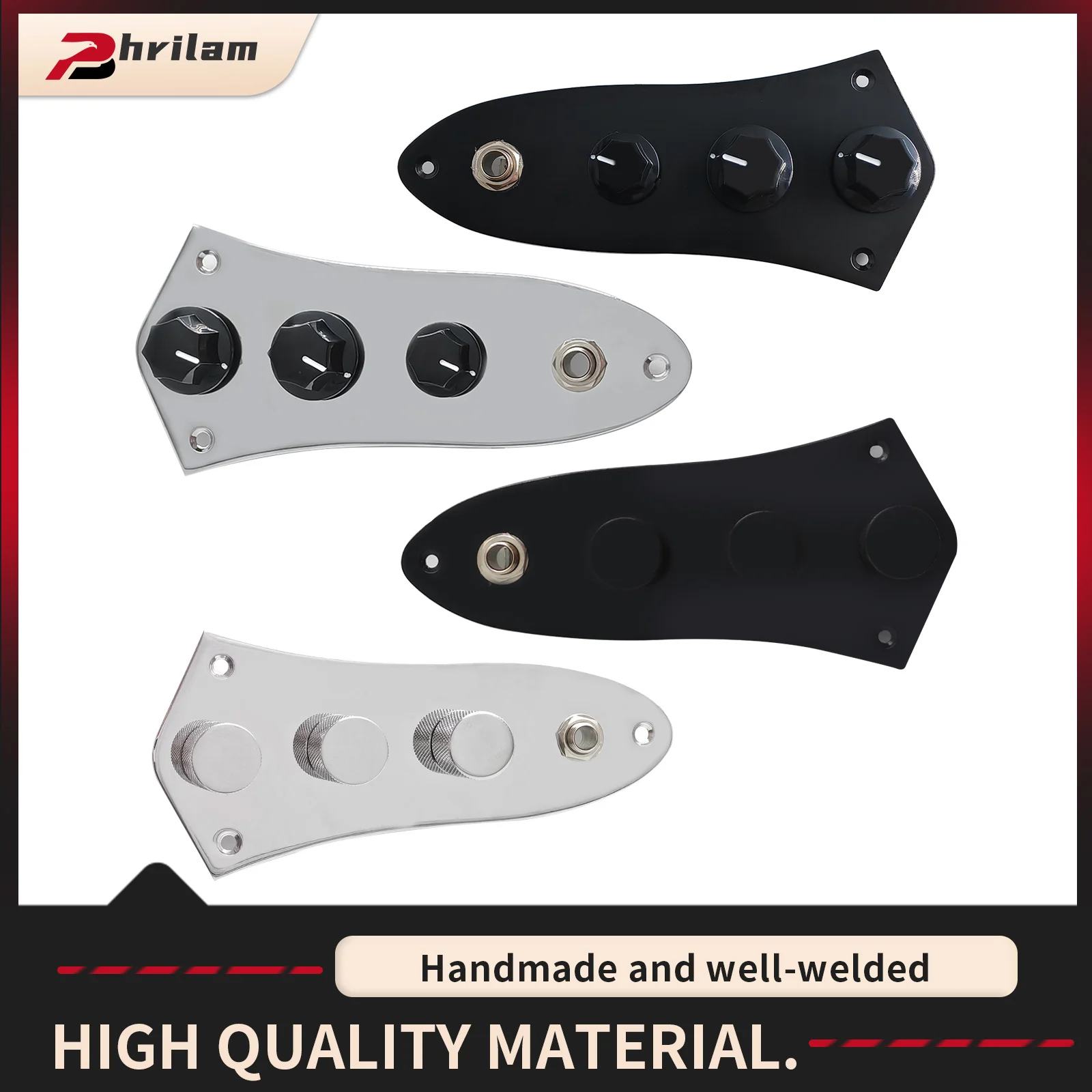 PHRILM Loaded J Bass Control Plate Vorverdrahtete Jazz Bass JB Control Plate mit Kabelbaum für Jazz Bass Gitarre