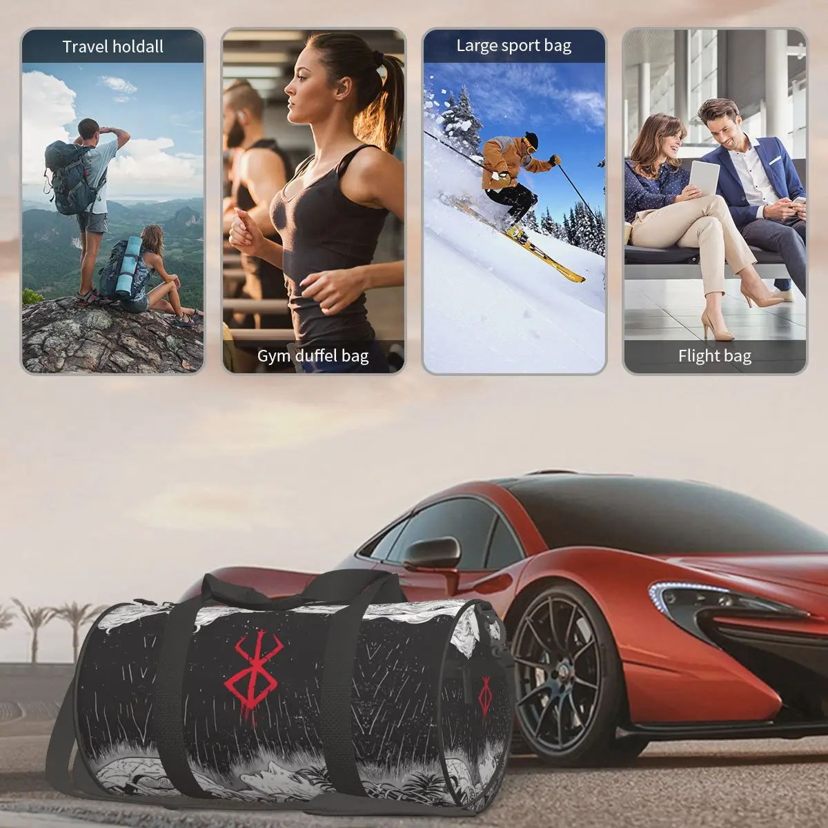 Japan Anime Bereserk Gym Bag Fashion Street Waterproof Sports Bags Large Capacity Travel Handbag Novelty Fitness Bag For Couple