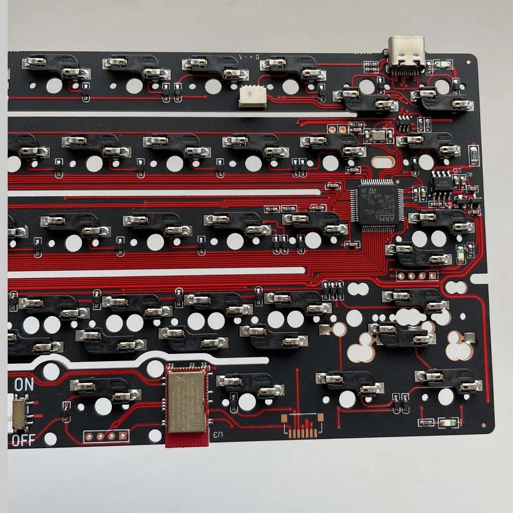 기계식 키보드 핫 스왑 PCB, 유선 BLE 2.4G, 3 모드 옵션, 60% 핫스왑 문자 영역 슬롯 PCB, QMK VIAL, DK6064