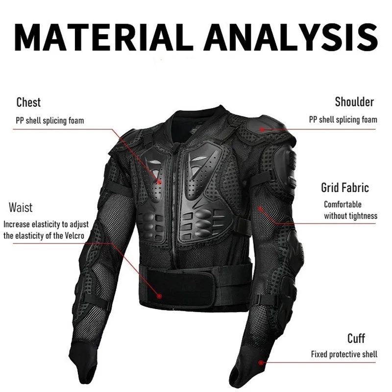 Unisex Motorcycle Jacket Durable And Comfortable Riding Protective Gears Outdoor Sports Motocross Equipment Motor Body Guard
