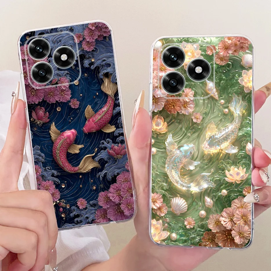 Cute Cat Luxury Painted Clear Silicone Soft Slim Phone Case Cover