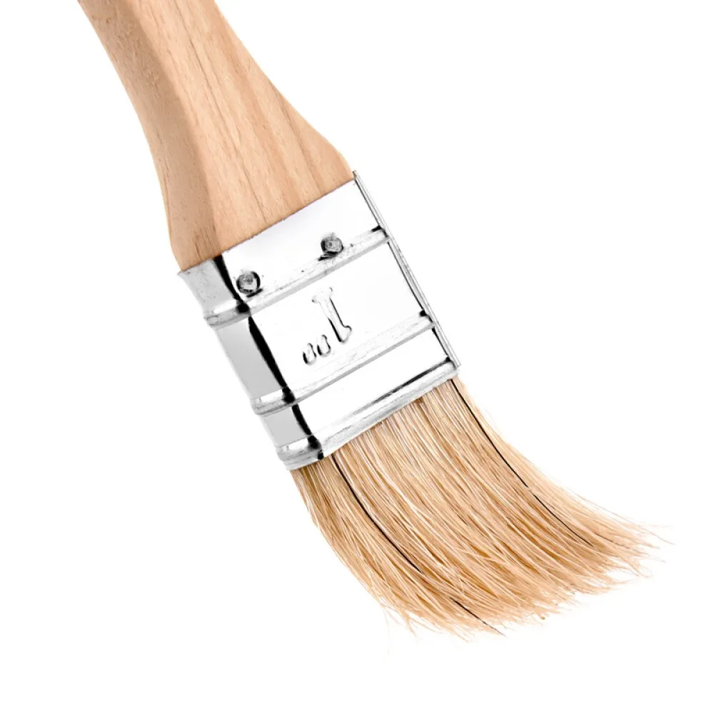 2pcs Natural Bristle Pastry Brushes Hardwood Handle Heat-resistant BBQ Brush