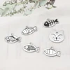 Cute Cat Tag Small Dog ID Tags Free Engraved Name Cats Kitten Name Tag Anti-lost Pet Collar Pendant Fish Shape&Cat Face Tags 5