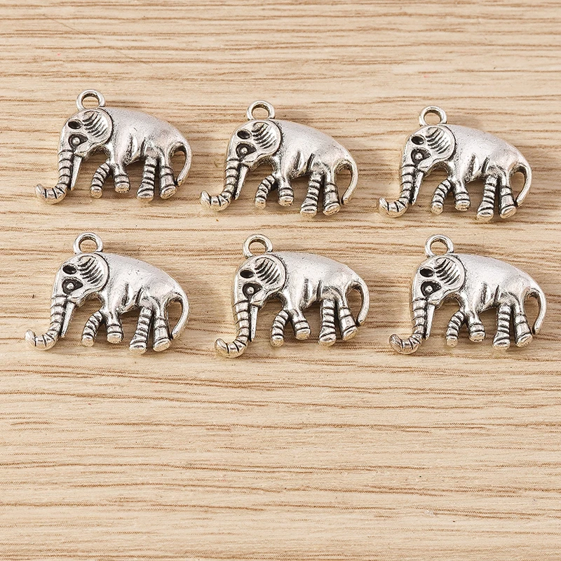 10 stücke 19x15mm Cartoon-Legierung Tier Elefant Charms Anhänger für Schmuck Herstellung Ohrringe Halsketten Armbänder DIY Handwerk liefert