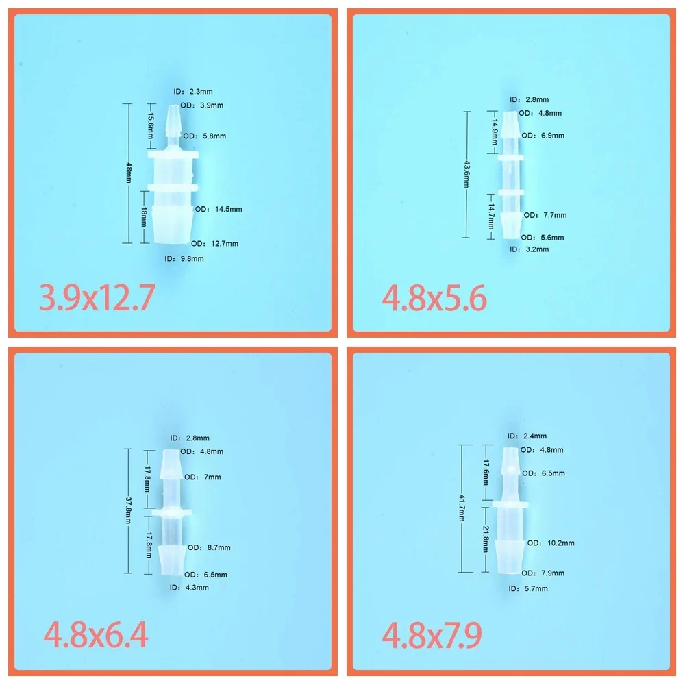1,6–25 mm Kunststoff-Silikonschlauch, gerade Rohrverschraubung, kleine Pagoden-Widerhaken-Kupplung, reduzierender PP-Einsatzschlauch für gerades Aquarium – Detail 5