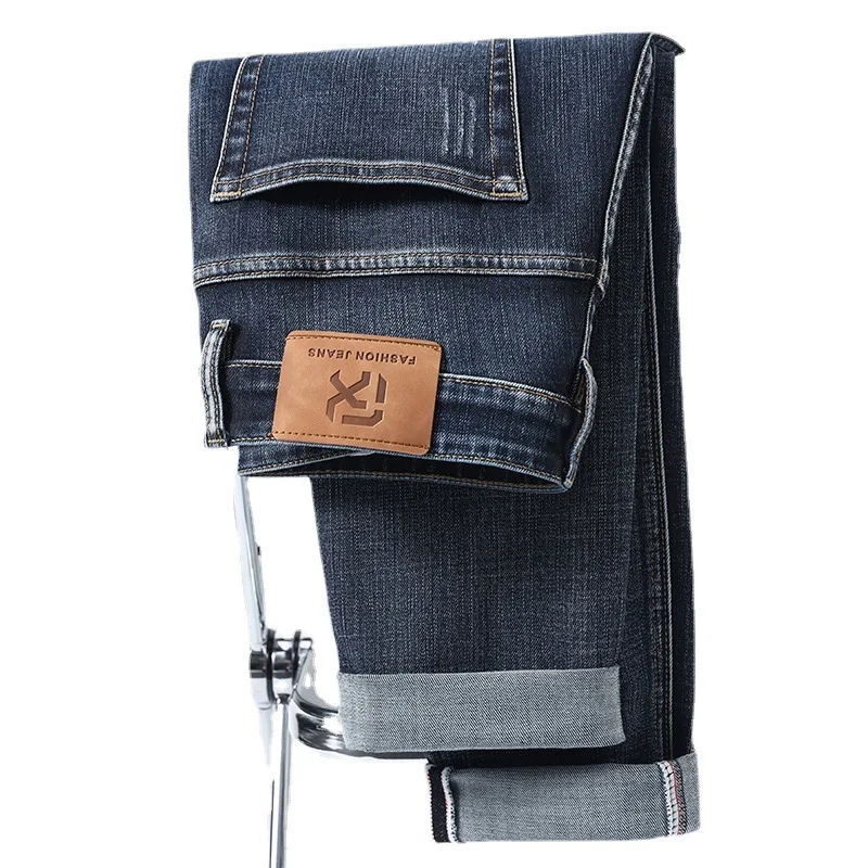 

2023Jeans Men's Spring and Autumn Loose Straight All-Match Men's Pants Wear-Resistant Work Trendy Casual Construction Site Pants