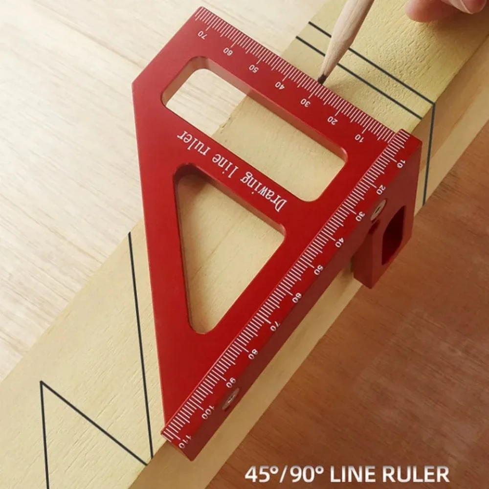 Carpenter Triangle Ruler Aluminum Alloy Miter Square Protractor High Precision Woodworking Measuring Ruler Tool For Engineer DIY