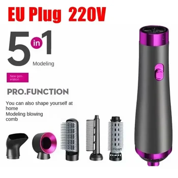 5 in 1 asciugacapelli pettine ad aria calda arricciacapelli elettrico pettine per capelli lisci asciugacapelli agli ioni negativi spazzola in un solo passaggio 220V EU 110V US 1
