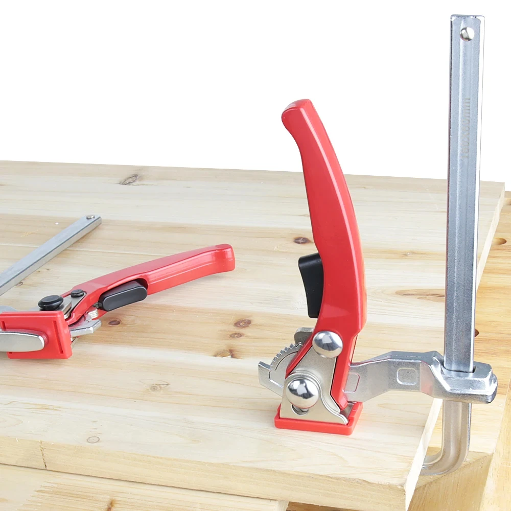 ALLSOME 2pcs Ratcheting Table Clamps, Quick Release Track Saw Clamps, Guide Rail Clamp for MFT Table and Guide Rail System