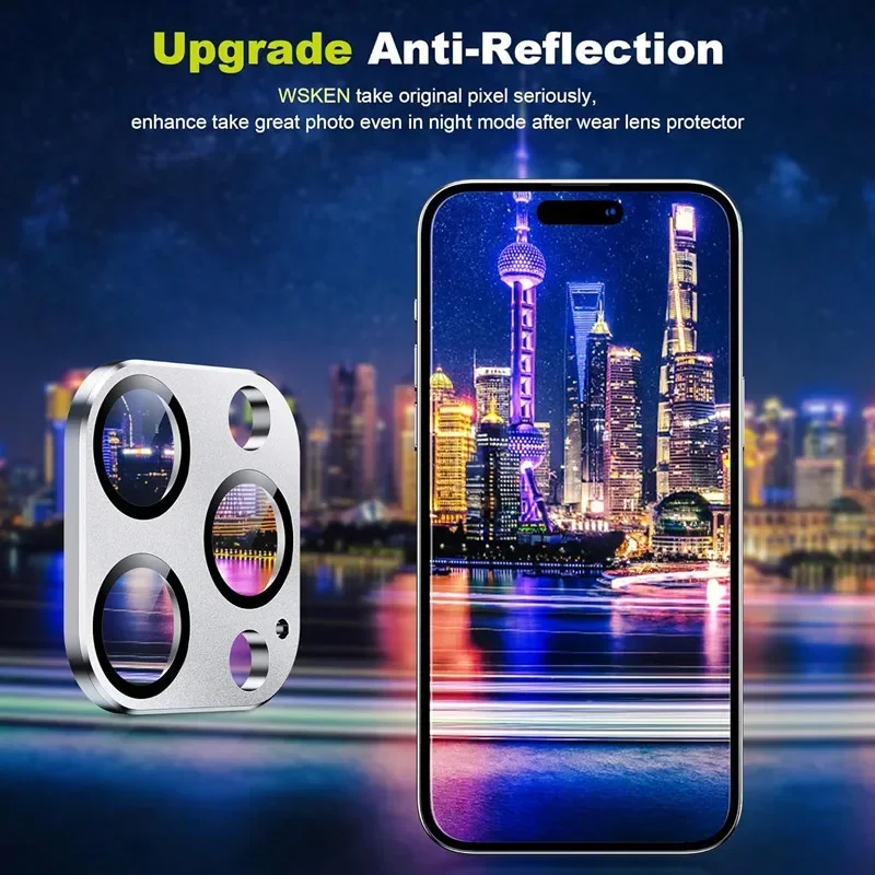 WSKEN for iPhone 14 Pro/iPhone 14 Pro Max Camera Lens Protector,[Night  Shooting Mode] HD Tempered Metal Glass Camera Screen Protector Cover Film